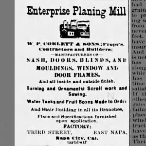 Corlett Brothers Enterprise Planing Mill on East Third